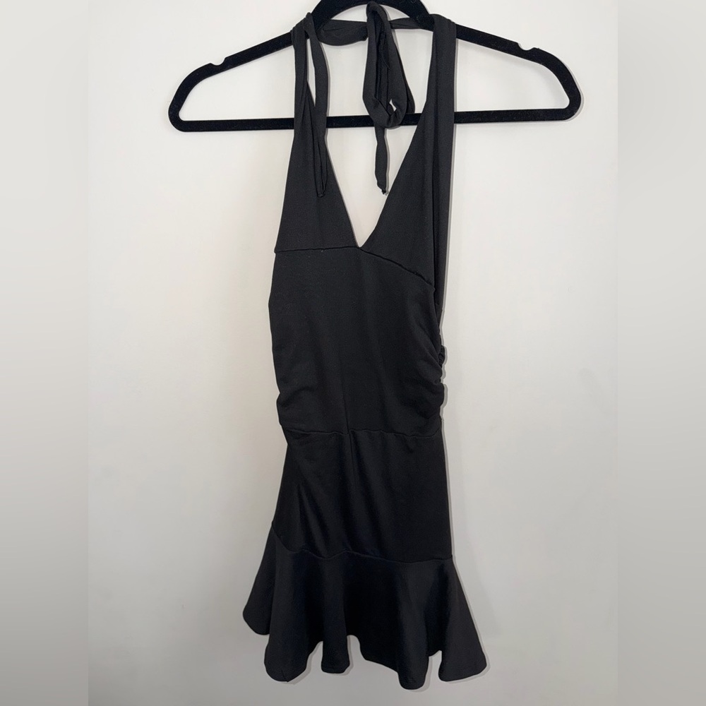 SHEIN Black Halter Mini Dress